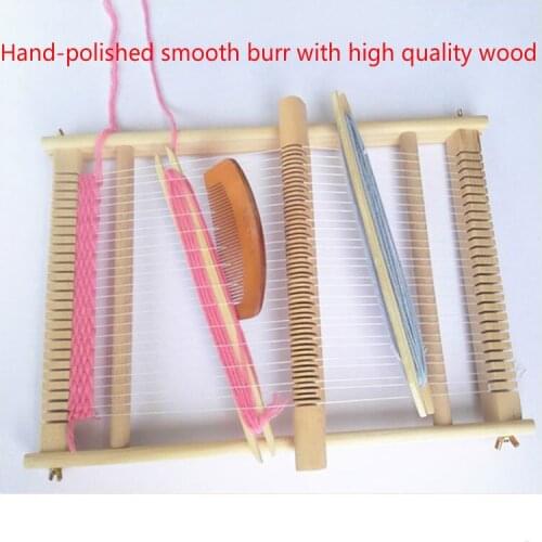 DIY Assemble Traditional Educational Knitting Machine Children Wooden Easy Operate Toy Knitter Tool Parent-child Handcraft toy