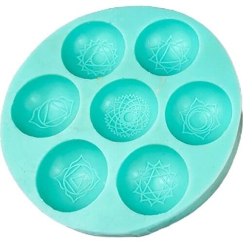 Epoxy Resin Mold Seven Chakras Hemisphere Round Silicone Mould DIY Crafts Tools