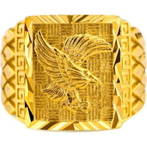 Eagle Ring Punk Rock Mens Ring Luxury Gold Color Open Animal Ring Hip Hop Party Jewelry Gothic Driver Accessories Birthday Gift