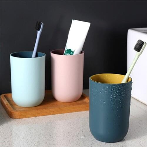 Tooth Mug Home Bathroom Accessories Brush Holder Simple Design Multifunction PP Material Washing Tooth Cup
