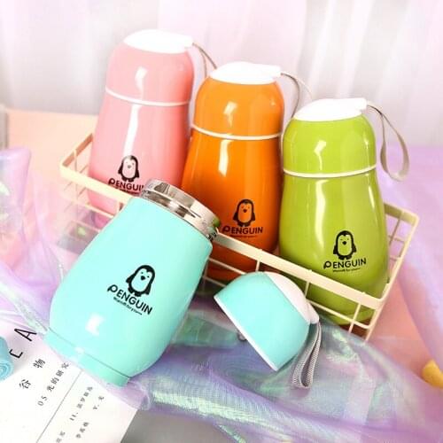 Stainless Steel Penguin Mug Portable Cartoon Childrens Insulation Cup Advertising Gift Cure Water Bottle for Girls Kids
