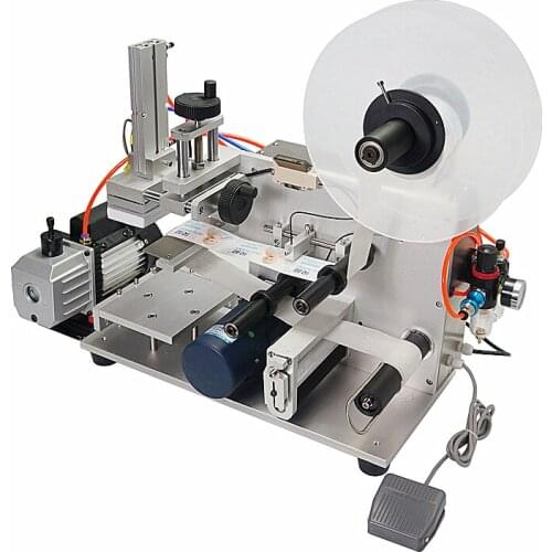 LT-60 Semi Automatic Pneumatic Flat Labeling Machine Drugs Bottle Labeling device Medicine Bottle Labeling equipment