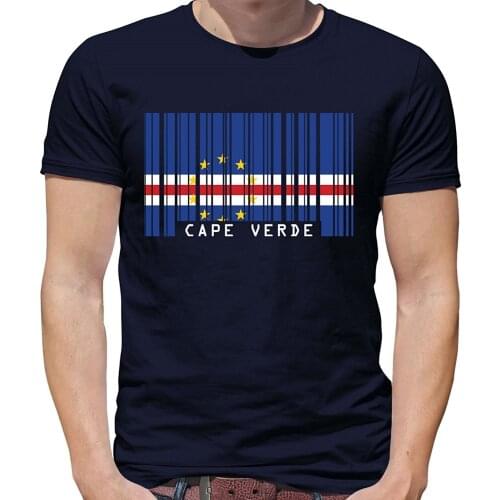 Mens T Shirts Fashion 2019 Cape Verde Barcode Style Flag - Mens Crewneck T-Shirt - 7 Colours T Shirt Short Sleeve