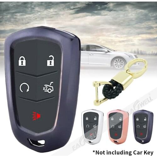 NEW Soft shell TPU Key Case Cover+Key Buckle eplacement Remote Car Key Shell BT Flip Folding For Cadillac XT4 XT5 ESV ESCALADE