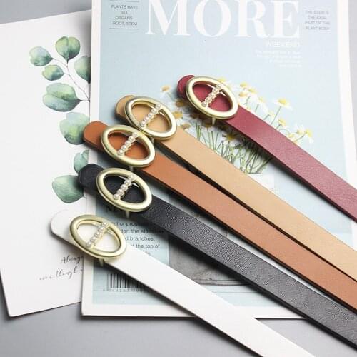 New pig nose buckle PU leather womens belt womens summer and winter decoration fine matching trousers, waist and waist seal