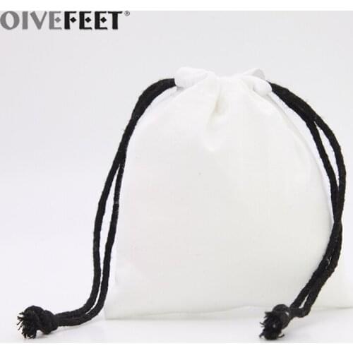 OIVEFEET,LG0033,Plain White Small Cotton Drawstring Bags Wholesale,Wedding Favor Bag,Gift Bag,Custom Accept