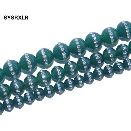 Wholesale AAA+ High-Quality Green Onyx Agat Natural Stone Beads For Jewelry Making Charm Diy Bracelet Necklace 6/8/10 MM Strand