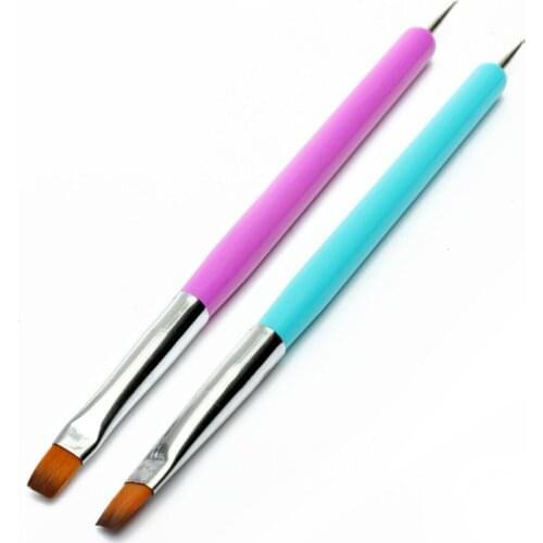 Wholesale New Excellent Single Nail Art Dotting Pen With Nail Brushes Acrylic Gel Polish Pen Drawing Brush Manicure Tool 100pcs