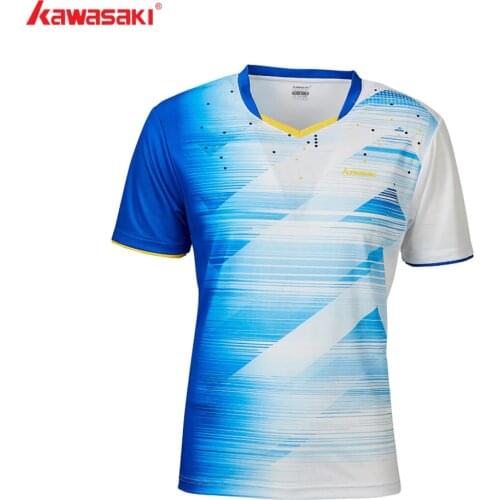 Original Kawasaki ST-R1216 Badminton T-Shirt Men Quick Dry Short-Sleeve Training T-Shirts For Male Sportswear Tennis Shirt