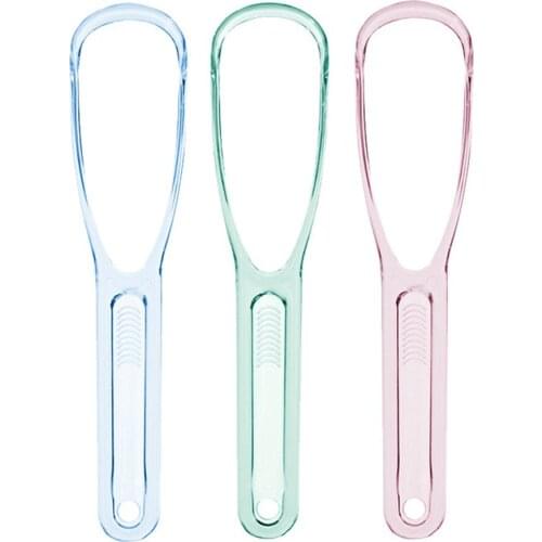 Plastic Tongue Scraper Tongue Cleaner Brush Oral Hygiene Dental Tongue Cleaning Brush Oral Care For Adult random color