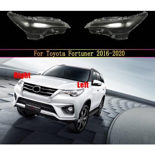 Car Transparent Glass LED Headlight Cover For Toyota Fortuner 2016 2017 2018 2019 2020 Auto Lens Caps Shell
