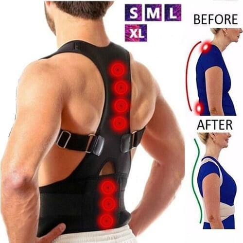 Adjustable Shoulder Lower Pain Relief Magnetic Therapy Back Waist Support Brace Belt Double Pull Strap Gym Sports Accessories