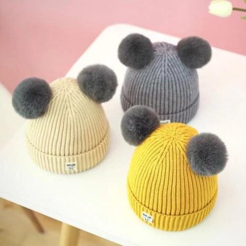 Bear Leader Winter Autumn Newborn Baby Hat Girls Boys Wool Cap Children Beanie Infant Toddlers Sweater Knit Cartoon Cap