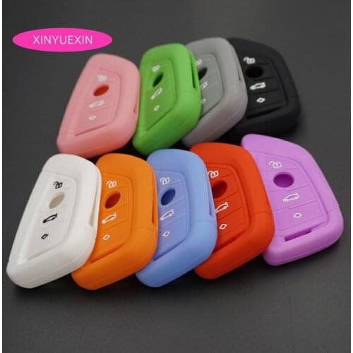 Xinyuexin Silicone Car Key Cover Case For BMW 2016 2017 X4 X5 X6 540 740 750 5 7 series Smart Remote Key Case Car-stying