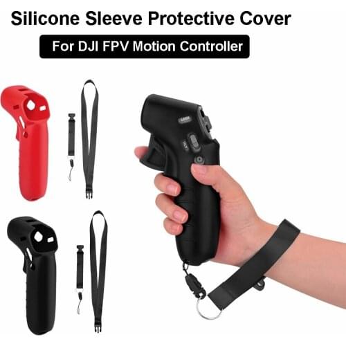 Silicone Sleeve Protective Cover For DJI FPV Combo Drone Motion Controller Skin Case With Neck Strap Anti-Lost Lanyard