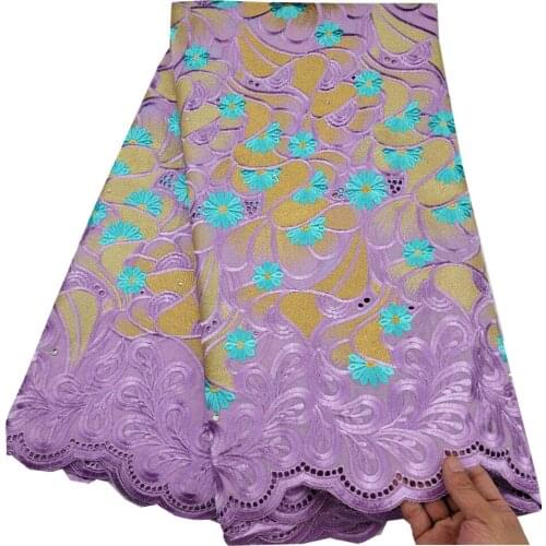 SJ Lace Cotton Nigerian Lace Fabric High Quality Lace 2021 Swiss Voile Lace Fabric Embroidered African Dry Lace For Weddin h3-23