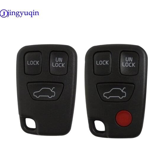 Jingyuqin Replacement 3/4 Buttons Key Shell For Volvo S40 S60 S70 S80 S90 V40 V70 V90 XC70 XC90 Remote Key Car Fob Case Cover