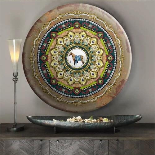 Flower Horse 5D Diamond Painting Set Diamond Mosaic Embroidery Cross Stitch Round Tin Painting With Diamond DIY Craft Home Decor