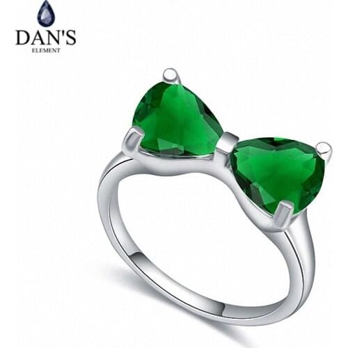 DANS Real Austrian Crystals Brand AAA Zirconia Micro Inlays Fashion Ring for women New Geometric 110021green