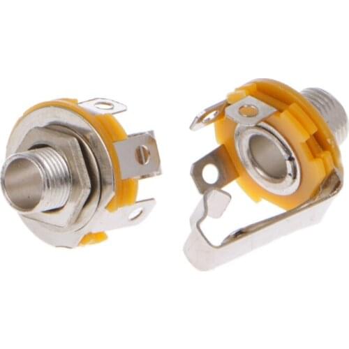 10 Pcs 1/4 Inch 6.35mm Stereo Socket Jack Female Connector Panel Mount Solder N58A
