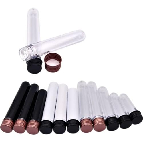 10pcs 20/25/30ml Plastic Test Tubes Clear White Black Candy Storage Containers with Caps