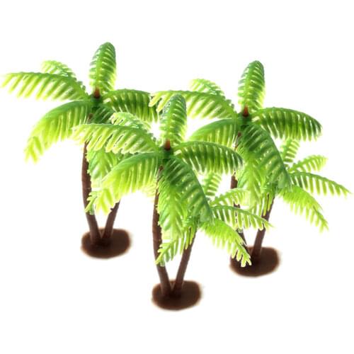 Plastic Coconut Palm Tree Miniature Leaf Fake Plant Pots Bonsai Craft Micro Landscape Artificial Plants Para Decoration