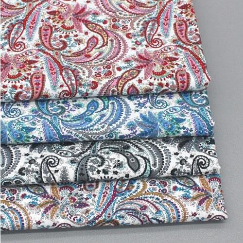 100cm*147cm Retro Paisley Fabric Pure Cotton Poplin Sewing Diy Material