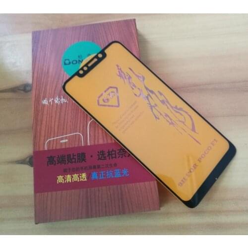 2Pcs/Lot Bonaier For Xiaomi Pocophone F1 Full Glue Tempered Glass 9H Full Screen Protector Film Poco F1 Little F1+Back Film gift