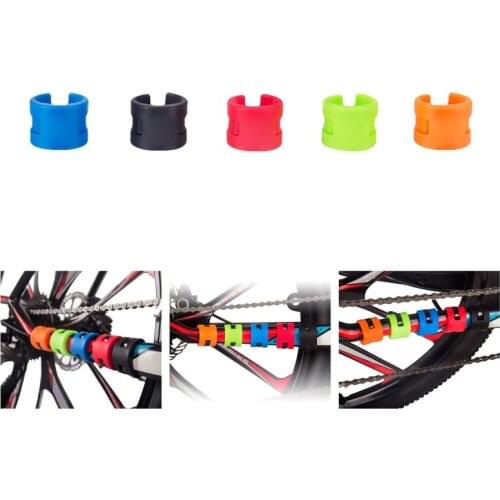 4 PCS Bicycle Chain Protection Shield Front Rear Fork Anti-Collision Rubber Protective Chain Guard Protective Ring Parts Kit