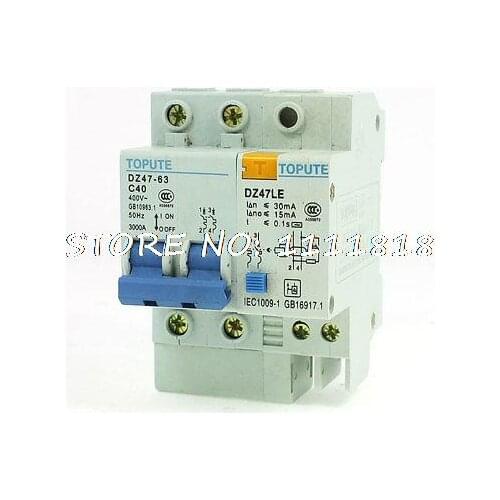 AC 400V 40A 2P Overload Protection ELCB Earth Leakage Circuit Breaker