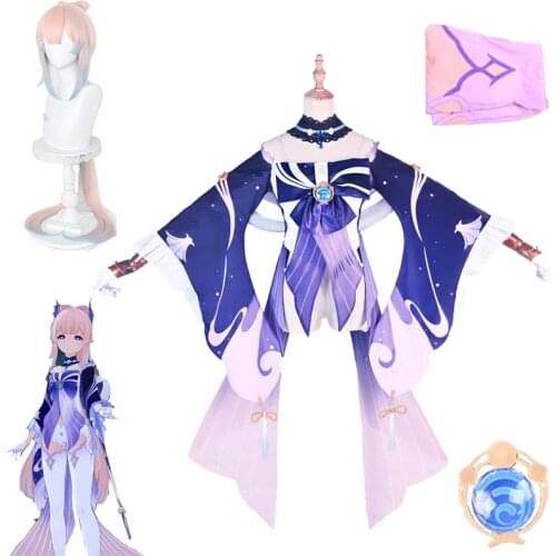 Anime Genshin Impact Kokomi Game Suit Gorgeous Uniform Cosplay Costume Halloween Carnival Role Play Outfit For Women 2021 NEW