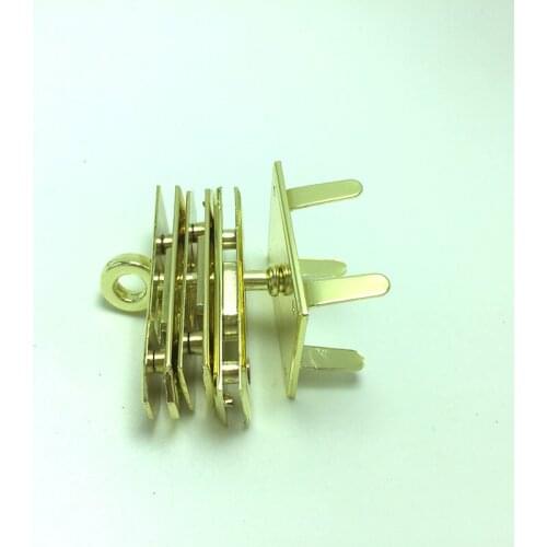 Shine Gold Clasp Lock Lockbutton Metal Hardware For DIY Handbag Shoulder Bag Purse 35 x 28mm