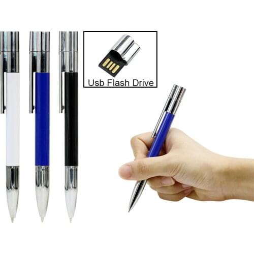 Brand New Metal Ballpoint Pen USB 2.0 Memory Flash Stick Pen For Student Teacher High Speed 4GB 8GB 16GB 32GB 64GB 128GB