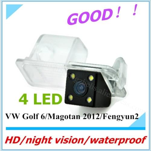 FreeshippingWaterproof HD Car CCD 4LED Night Vision Reverse Backup Parking Rear View Camera For VW Polo V(6R) Golf 6/12 Magotan