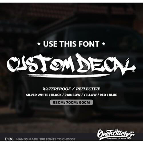 Geeksticker 8 Color Car Windshield Decal Stickers Customized JDM Sticker CUSTOM TEXT Script Front Windshield Graphic Decal