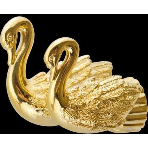 Robe Hooks Gold Metal Wall Towel Hooks Bath Shelf Closet Hat Hanger Swan Bathroom Accessories Wall Mount Towel Holder MB-0962A