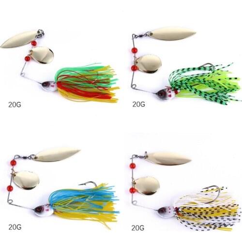 4 Color 20g Metal Spinner Bait Reflective Golden Spoon Isca Buzzbait 3D Fish Eye Fishing Lure with Barbed Hook Random Color