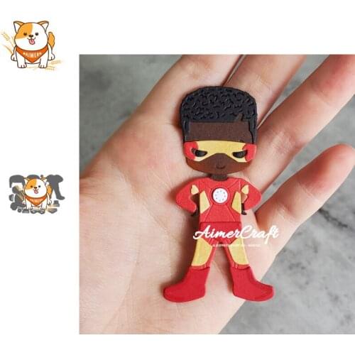 Superhero Boy Girl Metal Cutting Dies Mold Knife Scrapbooking Stencil DIY Embossing Craft Die Cuts Card Making New Dies For 2020