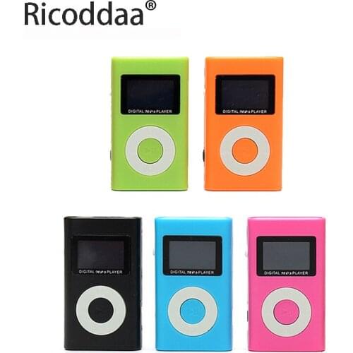 LCD Screen Metal Mini Clip MP3 Player Sports Support Micro TF/SD Slot with Earphone and USB Cable Portable MP3 Music Players