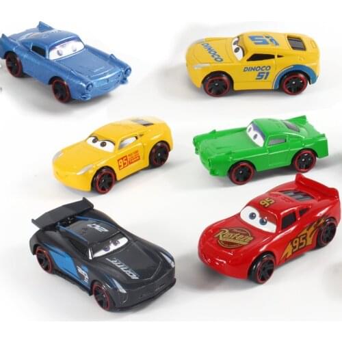 6Pcs/Set Disney Pixar Cars 3 Toys Lightning McQueen Jackson Storm Ramirez PVC Car Model Toy Boys Best Gift