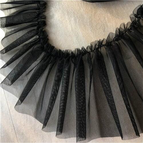 Trend Multi-purpose Pleated Tulle Lace Fabric DIY Ladies Children Fluffy Cake Skirt Cuffs Widening Sewing Decoration Accessories