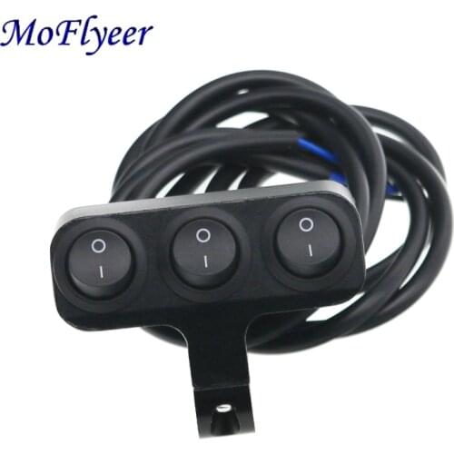 MoFlyeer Motorcycle Electric Accessories Modified Aluminum Alloy Switches Black Switch Headlights Spotlights Explosion Light