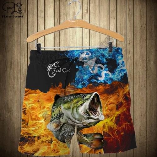 PLstar Cosmos Fishing Hooked Mens Shorts Cool Fashional Summer Casual Shorts Harajuku 3D Printed Loose Beach Comfortable F21