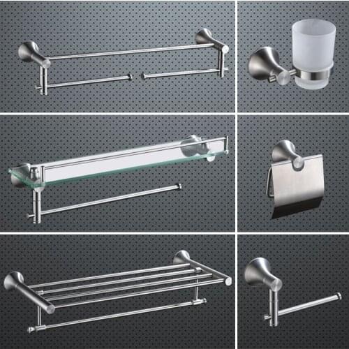 Bathroom Hardware Set Activity Towel Bar Stainless Steel Toilet Paper Holder Soap Dish Wall Toilet Brush Holder,brushed Nickel