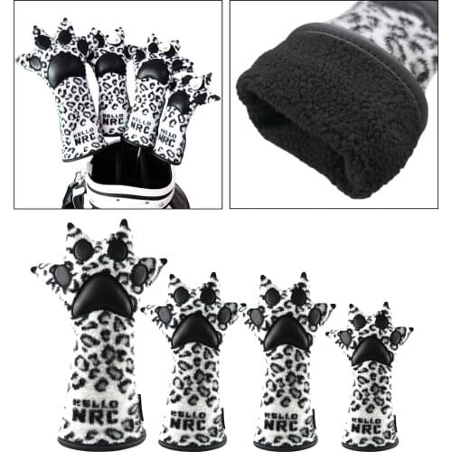 Set of 4 Golf Wood Head Cover Anti-Slip Fairway Driver Headcover Protection Anti-scratch Club Covers Women Golfer Gift Driver