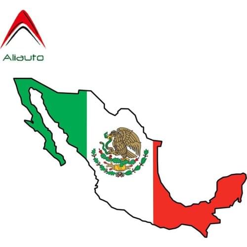 Aliauto Personality Creative Car Sticker Mexican Flag Country Map Waterproof Sunscreen Anti-UV Decal Accessories,15cm*5cm