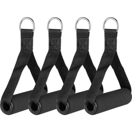 Anti-slip Gym Handle Cable Bar for Fitness Crossover Bar Pulling Workout Lifting Resistance Bands D-ring Pull Rope Handles