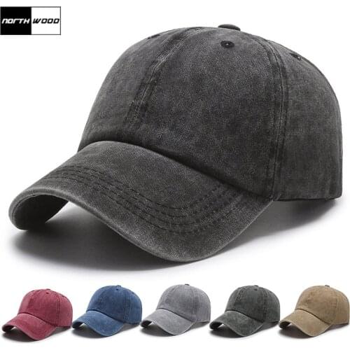 NORTHWOOD Ponytail Womens Baseball Cap Vintage Washed Summer Dad Hat Snapback All Cotton Solid Fashion Ponytail Cap Female