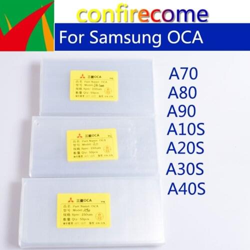 50pcs/Lot OCA Optical Clear Adhesive For Samsung Galaxy A70 A80 A90 A10s A20s A30s A40s For Mitsubishi Film OCA Glue