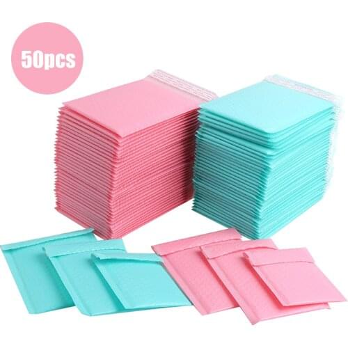 Purple 50pcs Mailer Poly Bubble Padded Mailing Envelopes For Gift Packaging Self Seal Bag Bubble Pink And Green